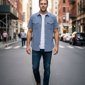 Levi's Casual Blue Button-Down Shirt